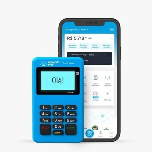 Máquina de cartão Point Mini NFC 2 - A Maquininha do Mercado Pago