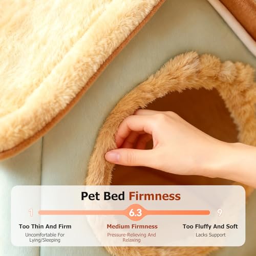 Maison pour chats d'intérieur PETCUTE lit lavable avec coussin - 7