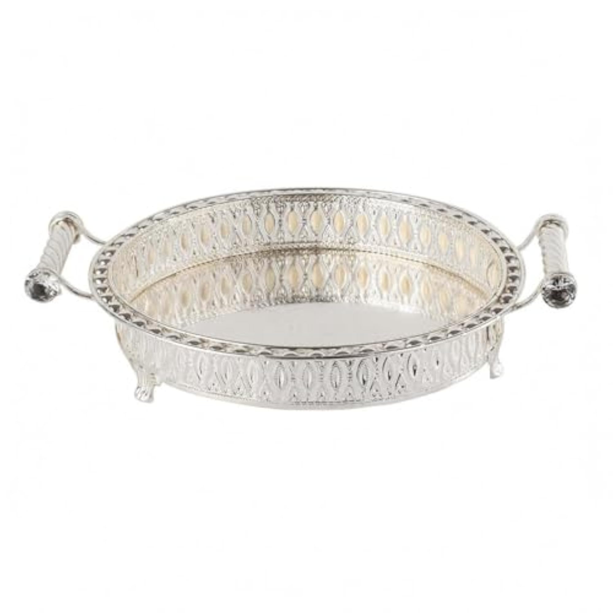 Openwork Filigree Decorative Tray, Silver