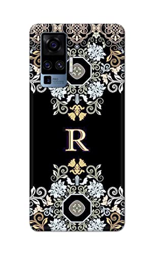 Image of PRINTFIDAA Name II Initial II Letter Floral Pattern Alphabet R Printed Designer Hard Back Case Cover for Vivo X50 Pro (6.56 inch) -(TI) MVN1007