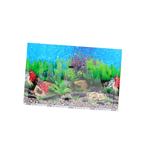 Milisten 両面装飾ステッカー 水槽の背景 水質検査キット リーフ 水族館の植物カ 魚 小さな水槽の装飾 水槽の掃除道具 防水 海洋 水族館の空気ポンプ 浮かぶサメの飾り 真空 背景の装飾