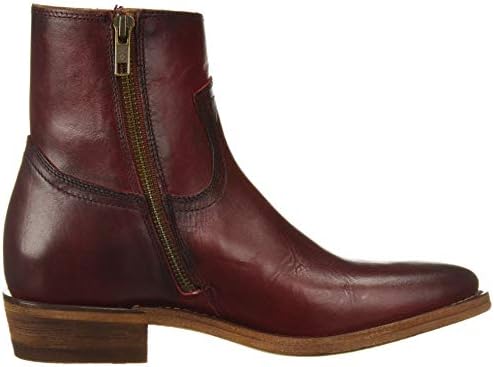 Frye Billy Inside Zip Booties for Women Crafted from Antiqued Pull-Up Leather with Wellington Stitchwork and Piping, Brass Hardware, and Inside Zipper – 5 ¾” Shaft Height, Red - 7.5M | Image 5