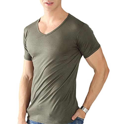 T-shirt d'été fin en coton à revers homme maille premium douce