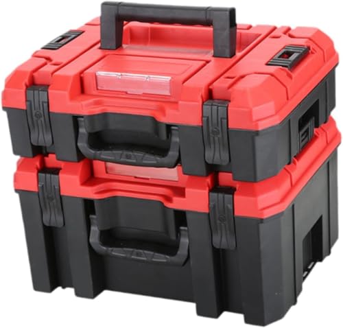 積み重ね可能なハードウェア収納ボックス - 頑丈で多用途な電動工具ケース 家庭用に最適な耐衝撃スーツケース (1セット)