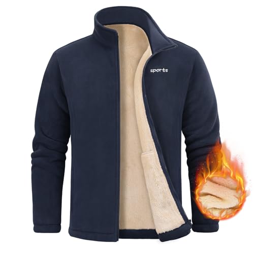 Nadeer Chaqueta Hombre Invierno Polar, Azul marino, L