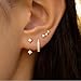 Gold Stud Earrings for Women Trendy, Small Huggie Hoop Cartilage Studs Jacket Stack for Multiple Piercing, Hypoallergenic Cute Fashion Accessories Jewelry Gifts Set