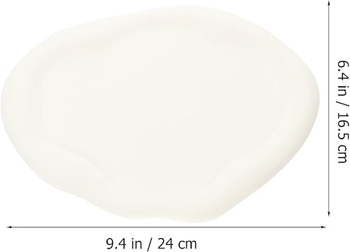 Miniatura 7 de Zerodeko Bandeja de cerámica con forma de nube, 2 unidades, reutilizable, para bebidas, estético, soporte para anillos, bandejas de pintura, paletas