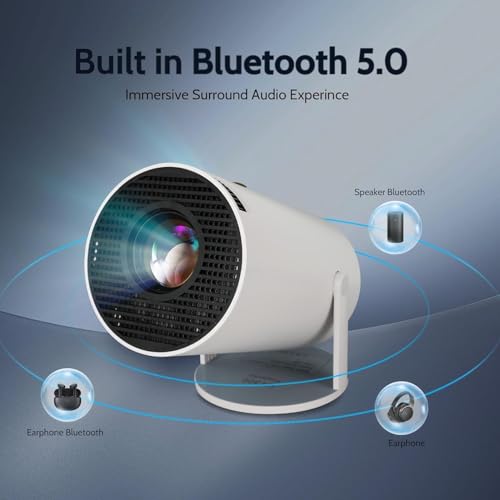 Image of Smart Projector with Android 11 HD Projector 1080P 4K WiFi6 BT Home Theater Video Projector 180 Rotatable Stand Car Keystone Correction for Mobile Phone TV Stick
