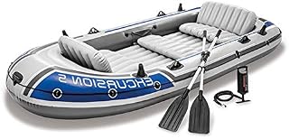 Kayak 366×168×43CM Outdoor Inflatable Boat Drift Boat Fishing Boat Adult Adventure Canoe PVC Widened Thickened Material with Aluminum Paddle and Air Pump 5 Person Inflatable Kayak