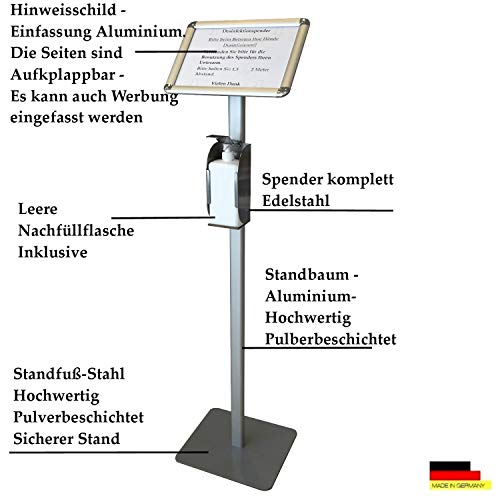 Desinfektionsspender Ständer Handdesinfektion Desinfektionsmittelspender Spender Hygiene Desinfektionsmittelständer