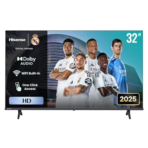 Hisense 32 inch Smart TV FHD 4K E4Q-Natural Colour Enhancer,High Contrast,Share to TV,Dual Band Wi-Fi, Game Mode, Eye Care Mode,Youtube,Netflix,Shahid 32E4Q (2025 UAE Version)