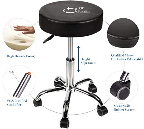 image for YOURLITE Set of 2, Salon and Spa Chairs Height Adjustable Medical Roll