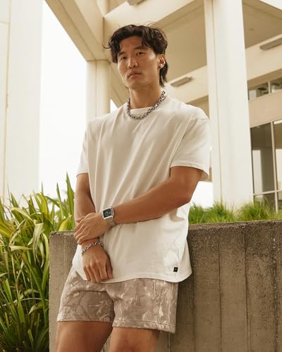 BOOMLEMON Mens Mesh Graphic Print Shorts Fashion Designer Workout Shorts Retro Casual Cool Streetwear Short Pants 5