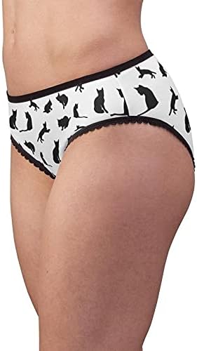 Cats Silhouette Pattern Panties, Cats Silhouette Pattern Underwear, Briefs, Cotton Briefs, Funny Underwear, Panties For Women
