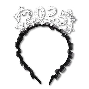 Needzo 2026 Happy New Year Headband, Glitter Headwear Party Decorations, One Size Fits Most