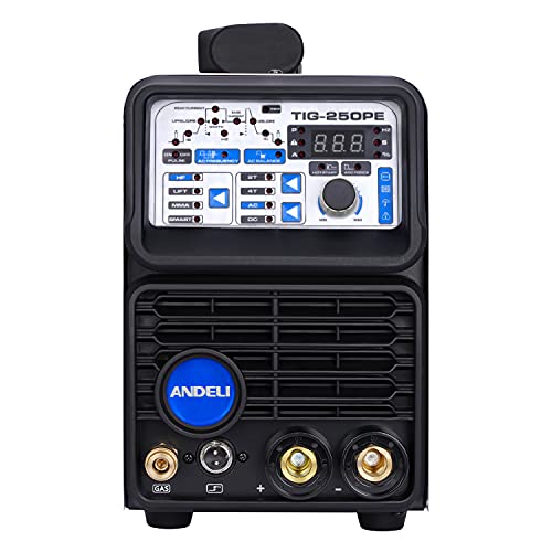Andeli Aluminum Welder Ac/Dc Tig Welder, Tig-250Pe Mma/Lift Tig/Hf Tig/Three-In-One 220V 180Amp Digital Tig Welding Machine (Tig & 5Pin Pedal) #TOP2