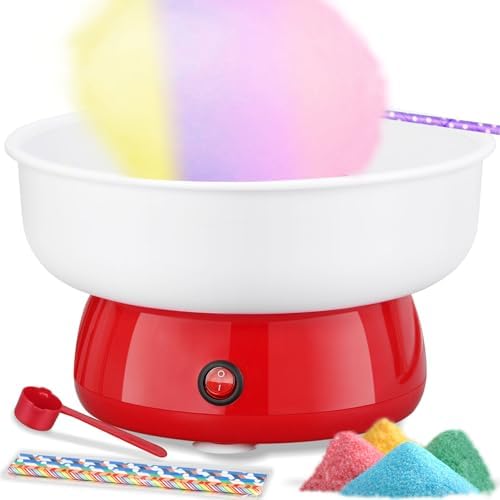 ATSENT Cotton Candy Maker, Homemade Portable Cotton Candy Machine for Birthday Party Gatherings Christmas Gift