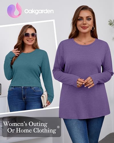 3 Pack Women's Plus Size T Shirt Long Sleeve Cotton Crew Neck Top Casual Basic Loose Fit Fall Tees Tunic Outfit4