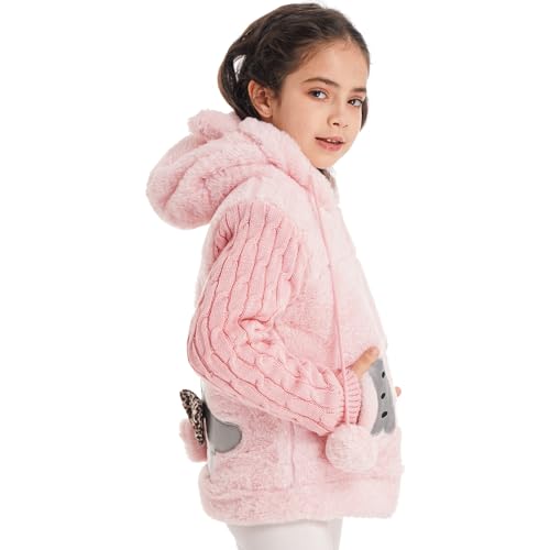 YiZYiF Kids Girls Winter Coat Zipper Warm Fur Animal Ear Hooded Jacket Coats Hoodies Snowsuit Outerwear3