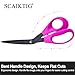 SCAIKTIG 8.5“ Bent Fabric Scissors All Purpose Sharp Heavy Duty, Bent Shears for Sewing Crafting Cutting Clothes, Felt, Leather, Paper Supplies, Pink Handle, Titanium Coating Blades, 2-Pack
