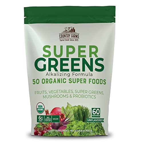 Country-Farms-Super-Greens-Natural-Flavor-50-Organic-Super-Foods-USDA-Organic-Drink-Mix-Fruits-Vegetables-Super-Greens-Mushrooms-Probiotics-Supports-Energy-60-Servings