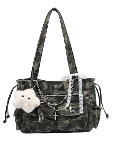 Bolsa Tote para mujer con patrón camuflaje y múltiples bolsillos miniatura 1