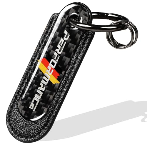 Image of muekzru Carbon Fiber Leather Set Car Keychain,Universal keychain Fashion Sports Keychains Keyring Business Gift Birthday