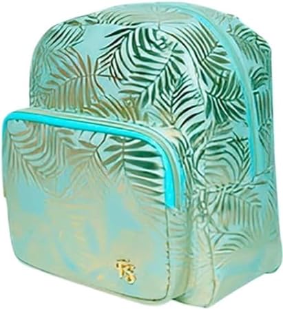 Mochila de Costas Feminina Brilhosa com Design de Folhas - Elegância e Estilo para Seu Passeio! Ideal para Aventuras Urbanas, Conforto e Durabilidade em Cada Detalhe! (Verde)