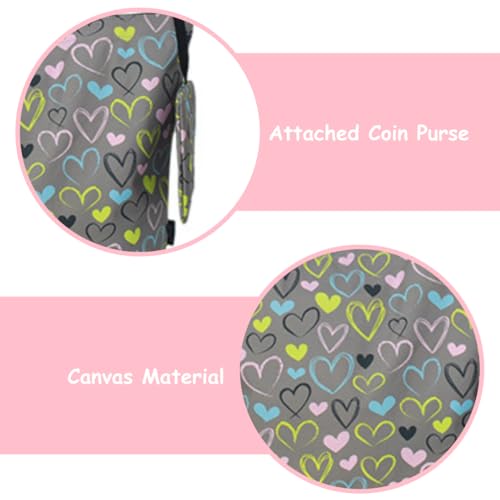 Image of NGIL Medium Top Zipper Closure Canvas Tote Bag with Attached Matching Coin Purse For Moms and Nurses