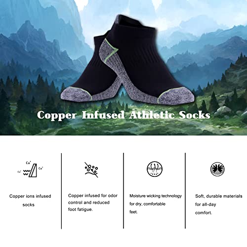 Kodal Copper Ankle Socks, Athletic Low Cut Running Socks For Men Women, Moisture Wicking, Odor Control, Breathable For Sweaty Feet thumb #1