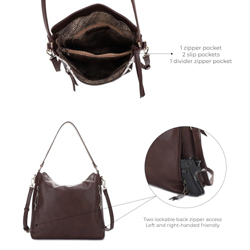 Image of JESSIE & JAMES | Dakota Top Handle Concealed Carry Hobo Purse with Adustable Shoulder Strap