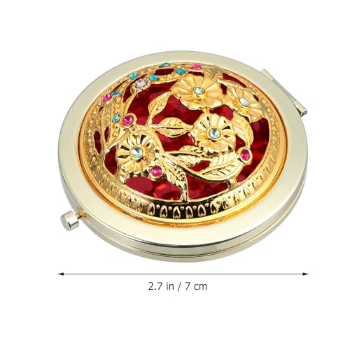 Espejos de Maquillaje Portátiles Doble Cara Plegables Dorados miniatura 2