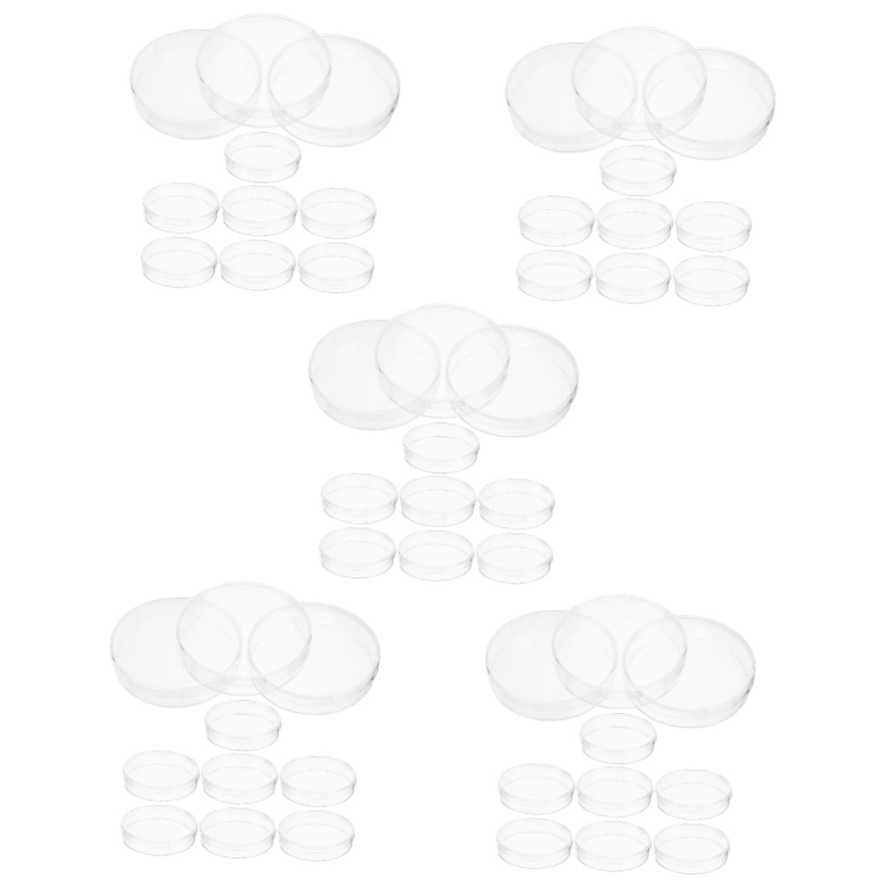 Mobestech 50pezzi Piastre Di Petri Trasparenti Con Coperchio Per Laboratorio Piastre Per Coltura Tissutale Per Esperimenti Scientifici e Analisi Mediche