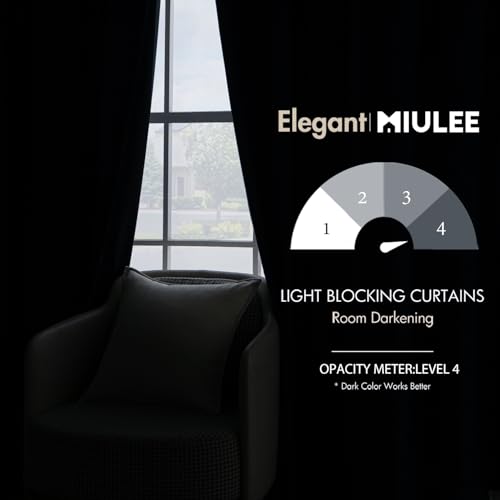 Image of MIULEE Peacock Blue Velvet Curtains 52x72 inches 2 Panels Blackout Curtains | Luxury, Thermal Insulated, Super Soft Window Drapes for Bedroom Living Room, Rod Pocket & Back Tab