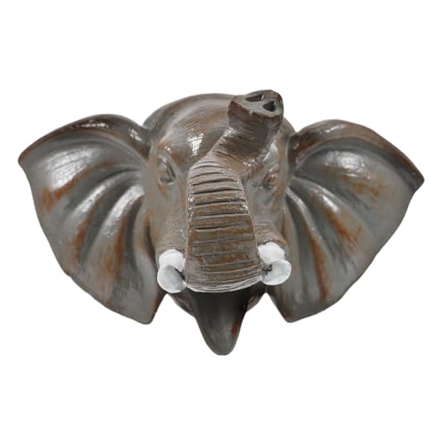 Garneck Buse de Fontaine Murale Forme Tête D'éléphant en Résine Robuste pour Fontaine Extérieure, Décoration Jardin et Bassin