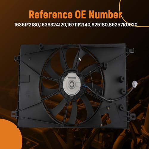 Image of maXpeedingrods Engine Radiator Cooling Fan Assembly for Toyota Corolla Cross L4 2.0L 2022-2024, for Toyota Corolla 2022-2024, 16361F2180 1636324120 TO3115219