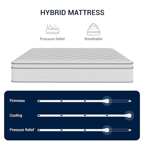 Image of Avenco 12 Inch Queen Mattress Individual Pocket Springs for Motion Isolation & Comfort Foam for Pressure Relief, Medium Firm, CertiPUR-US Certified
