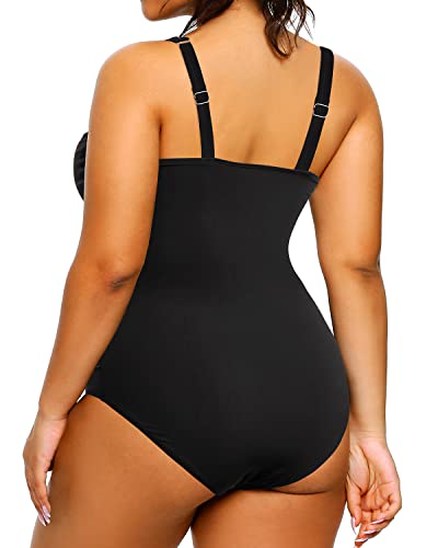 Plus Size One Shoulder Swimsuit with Tummy Control
