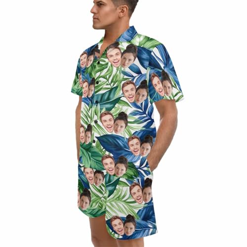 M YESCUSTOM Custom Pajamas for Women Men, Personalized Couple Matching Pj Set Customized Face Pjs His and Hers Pajama Gift3