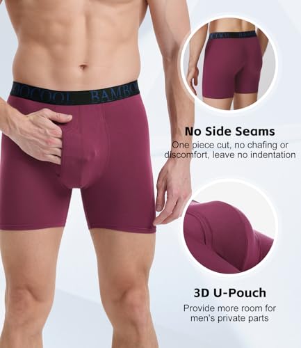 Image of BAMBOO COOL Men's Ultra ComfortSoft Underwear, Moisture Wicking & Breathable No Ride Up Boxer Briefs with Fly, Multipack