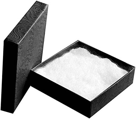 Miniatura 3 de Swirl Black 3.5" x 3.5" x 1" Cajas de embalaje y fabricación de joyas rellenas de algodón