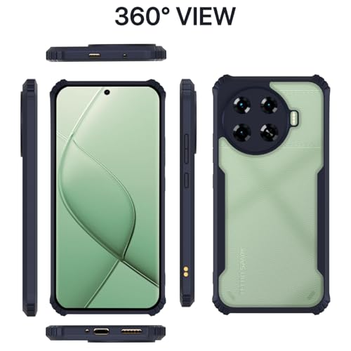 Image of Pikkme Ultra Hybrid Back Cover for Techno Spark 20 Pro Plus 5G | Raised Edges |Crystal Clear Transparent | Full Camera Protection Bumper Case (Blue)