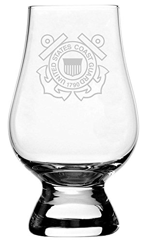 the United States Coast Guard Etched Glencairn Crystal Whisky Glass