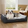 Bedsure XL Orthopedic Dog Beds Large Sized Dog – Extra Thick Supportive Dogs Couch with Waterproof Washable Cover, Extra Large Comfort Pet Bed Sofa with Soft Plush Sherpa and Nonskid Bottom, Grey, 42″