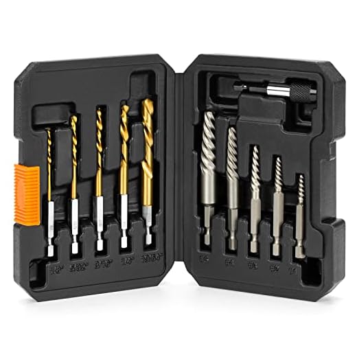 THINKWORK Screw Extractor Set, 11 Pieces Easy Out Bolt Extractor Set, Reverse Drill Bit Extractor Set for Removing Broken Screws, Bolts, and Studs