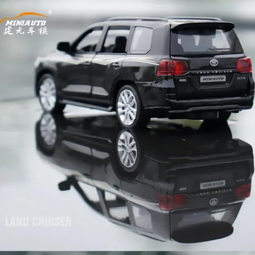 Image of Alloy Metal Pull Back Die-Cast Car 1:32 Land Cruiser Toy Car Diecast Metal Pullback Toy Car With Openable 4 Doors, Light Music Boys Gifts Toys (Black)