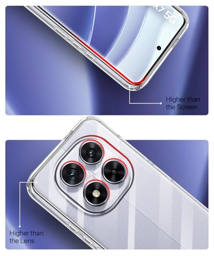 Image of WOW IMAGINE Transparent Back Cover Case for Redmi Note 14 Pro 5G | Poco X7 5G | Raised Bumps for Full Device & Camera Protection Shockproof TPU Silicone Back Case Mobile Cover - Transparent