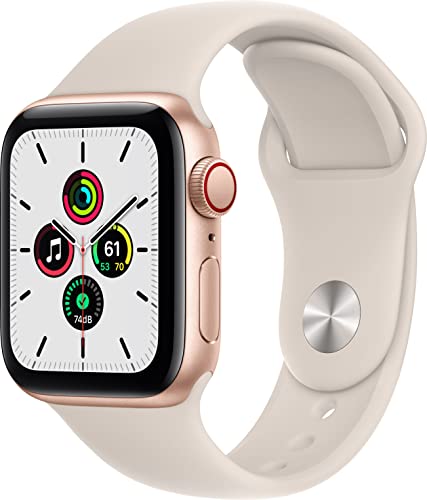 【整備済み品】Apple Watch SE (GPS + Cellularモデル) - 40mm ゴールドアルミニウムケースとスターライトスポーツバンド