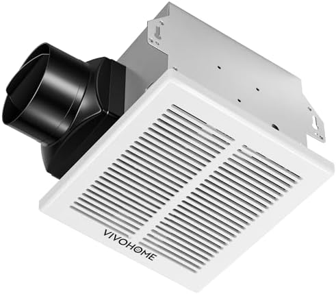 BV Bathroom Exhaust Fan 90CFM - Bathroom Fan 0.9 Sones, 4" Duct Collar ...