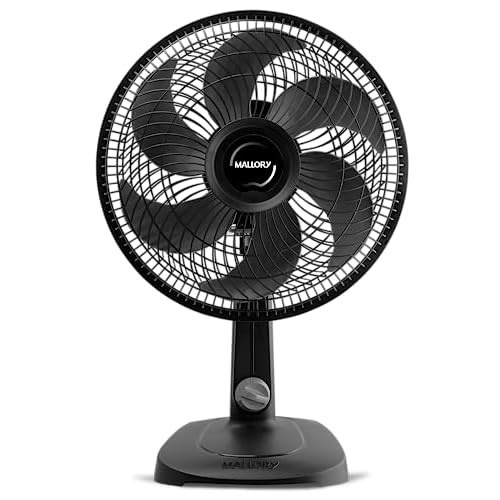 Ventilador Mallory Mesa Turbo Compact Preto - Grafite 30 cm